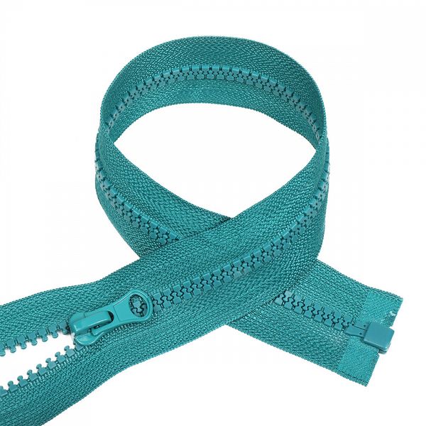 Молния трактор Т5 (5 мм), 1 зам., разъем., 50 см, усил. звено, цв.S020 т.бирюза уп.50 шт, Mzipp