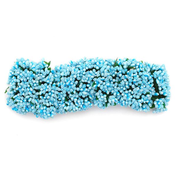 Цветы искусственные декоративные 2см (12 штук) (синий)