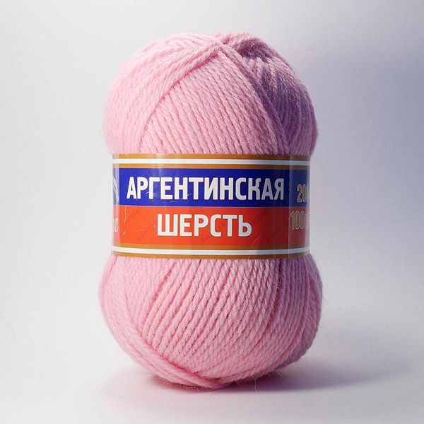 Пряжа Камтекс Аргентинская шерсть / уп.10 мот. по 100 г, 200 м, цв.056 розовый