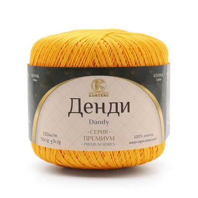 Пряжа Камтекс Денди / уп.10 мот. по 50 г, 330 м, 104 желтый