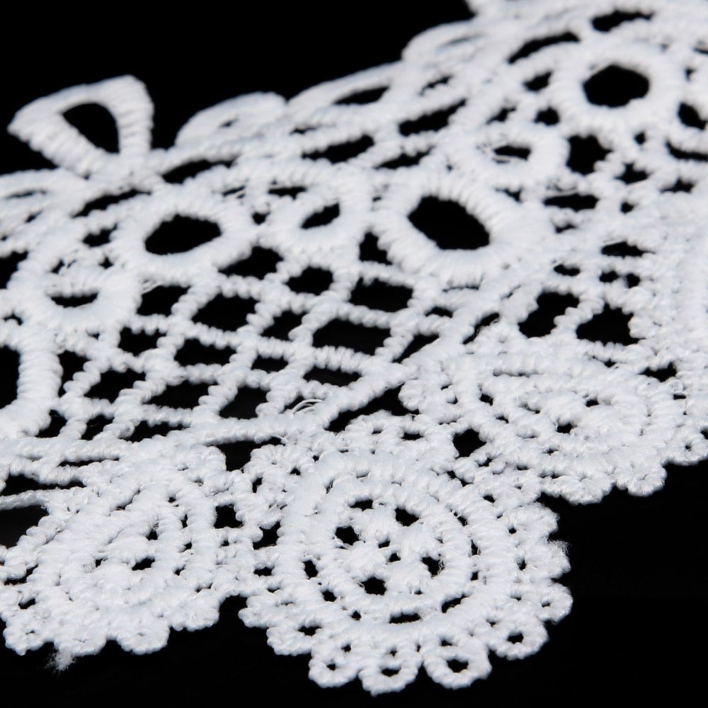 Кружево гипюр (плетёное) 95 мм / 9.14 метров, матовое, C501 белый