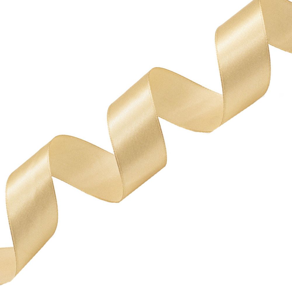 Лента атласная 1-сторонняя 25.0 мм / 22.86±1 метров, 054 золотисто-бежевый, Globus