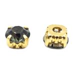 Хрустальные стразы в цапах/золото, 8мм, 20 шт/упак, Astra&Craft (39 дымчато-серый), 4AR167/168