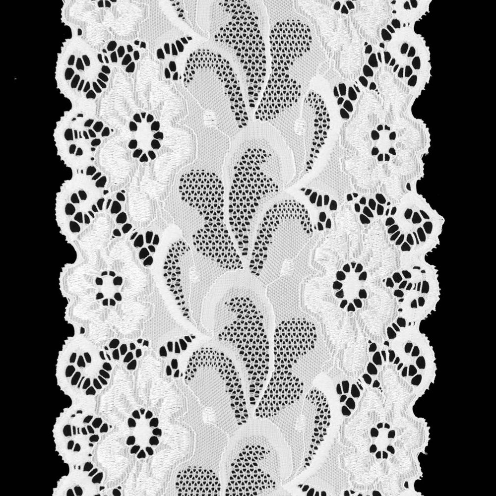 Кружево бельевое эластичное 150 мм / 13.72 м, цв. C501 белый