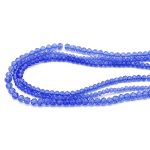 Бусины стекло ⌀2 мм, 3 мм, 4 мм, граненые, рондели, 3 нити по 38±1 см, микс, Astra&Craft, 9 синий прозрачный