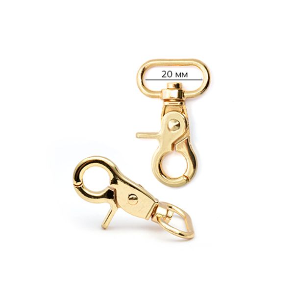 Карабин металл 20.0 мм (in), цв. золото уп. 10 шт
