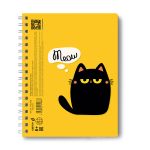 Тетрадь-перевертыш ученическая общая, A5 96 л. на гребне 65 г/м², белизна 100 %, 4 шт, клетка, 01215 Чёрный кот, Светоч Т119