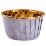 Формы для выпечки бумажные (усиленные с бортиком) 5 см, 5х3.9 см, 12 шт, №04 сиреневый/золото, S-Chief PPC-0009