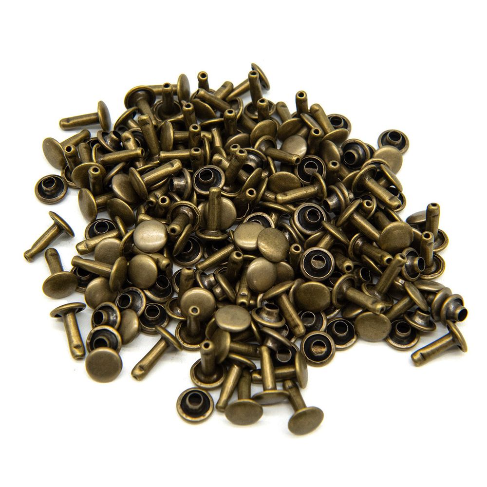 Хольнитены сумочные ⌀7 мм, h=9 мм, двухсторонние, BIG, латунь, 100 шт