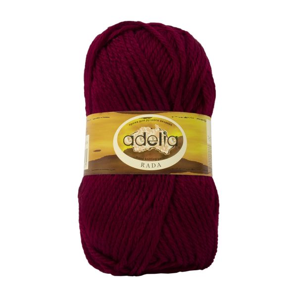 Пряжа Adelia Rada / уп.10 мот. по 100г, 80м, 014 т.бордовый