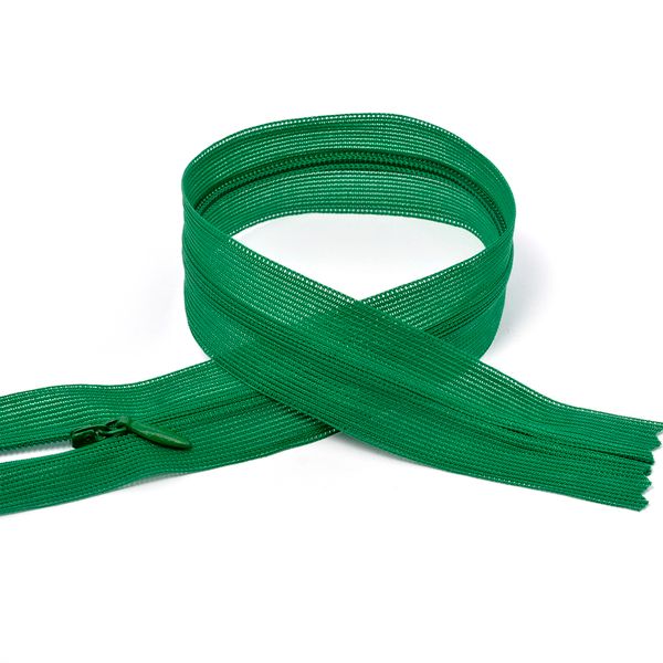 Молния потайная (скрытая) Т3 (3 мм) 1 зам., н/раз., 20 см, цв.F258 зеленый уп.50 шт