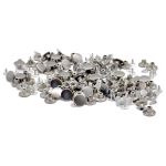 Пуговицы джинсовые ⌀14 мм, фиксированная ножка, сталь, гладкая, черный никель, 100 шт, New Star