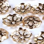 Шапочка для бусин, 8мм 50 шт в упак, Астра, Золото