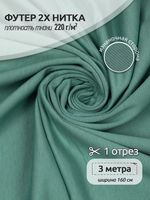 Футер 2-нитка петля поликоттон стрейч 220 г/м², 160 см / 3 метра, ФУТ2Х.TBY.ХЛ-ПЭ.S004.3, цв.S004 полынь