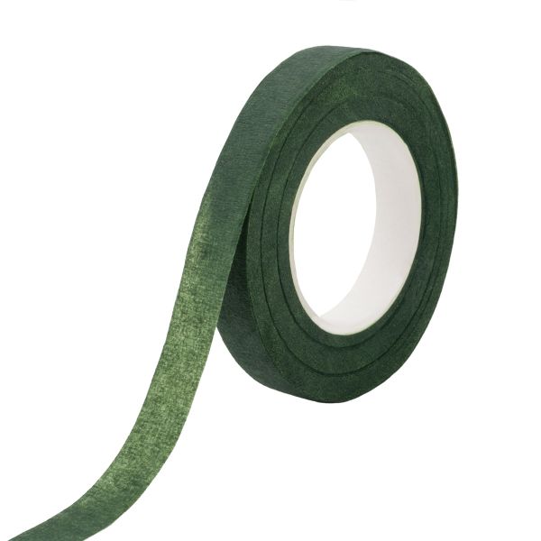 Тейп-лента флористическая 12 мм / 27 метров, 2 шт, А2 темно-зеленый, QYF-005