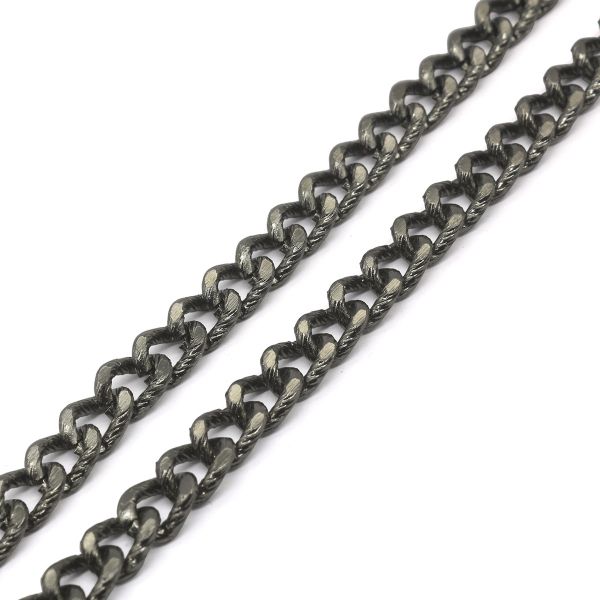 Цепь алюминиевая 5,9 мм, 4,2 мм, боб(10 м) (чер.никель) K18315