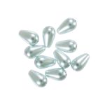 Бусины стекло под жемчуг 10х6 мм, фигурная, 10 шт, св. голубой (lt.blue), Preciosa 131-50-011