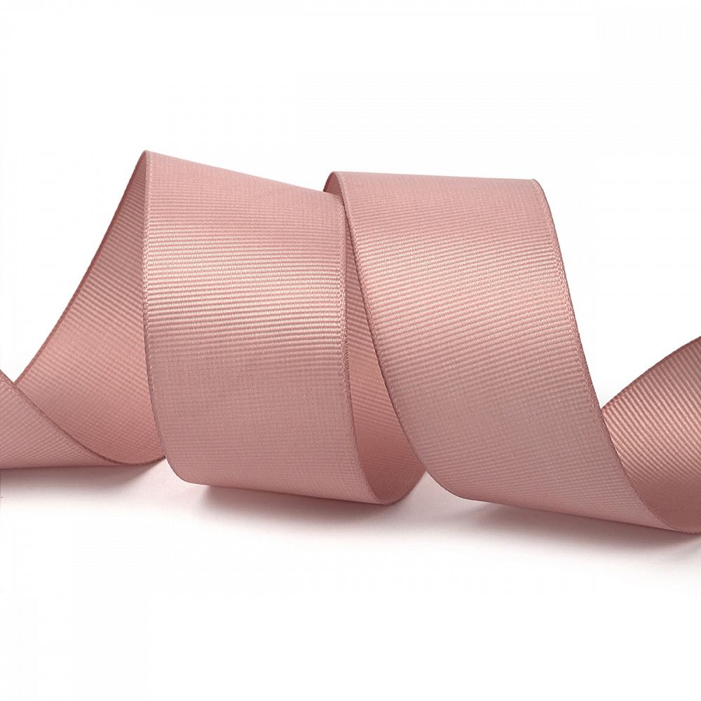 Лента репсовая (в рубчик) 38.0 мм цв. 813 пудровый уп.22.86м (±1м)