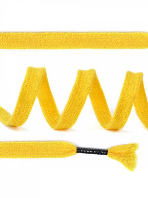 Шнурки декоративные плоские ⌀10.0 мм / 130 см, SLF049, желтый, 2шт