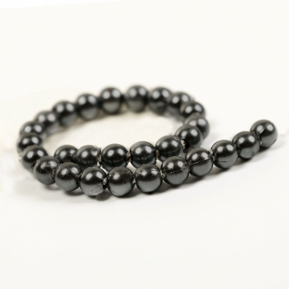 Бусины пластик (перламутр) ⌀10 мм, цв.029 серый, уп.50г (96 шт), Magic4Hobby