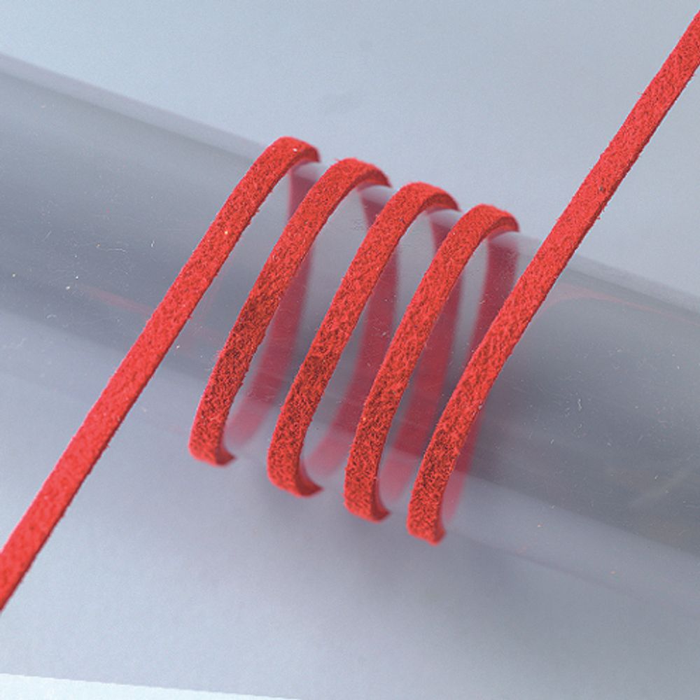 Шнур замша искусственная 3.0 мм / 3 метра, красный, Efco
