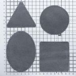 Набор заплаток пришивных из замши, круг, квадрат, треугольник, овал 8см, с перфорацией, 4 шт (26 серый), 59743