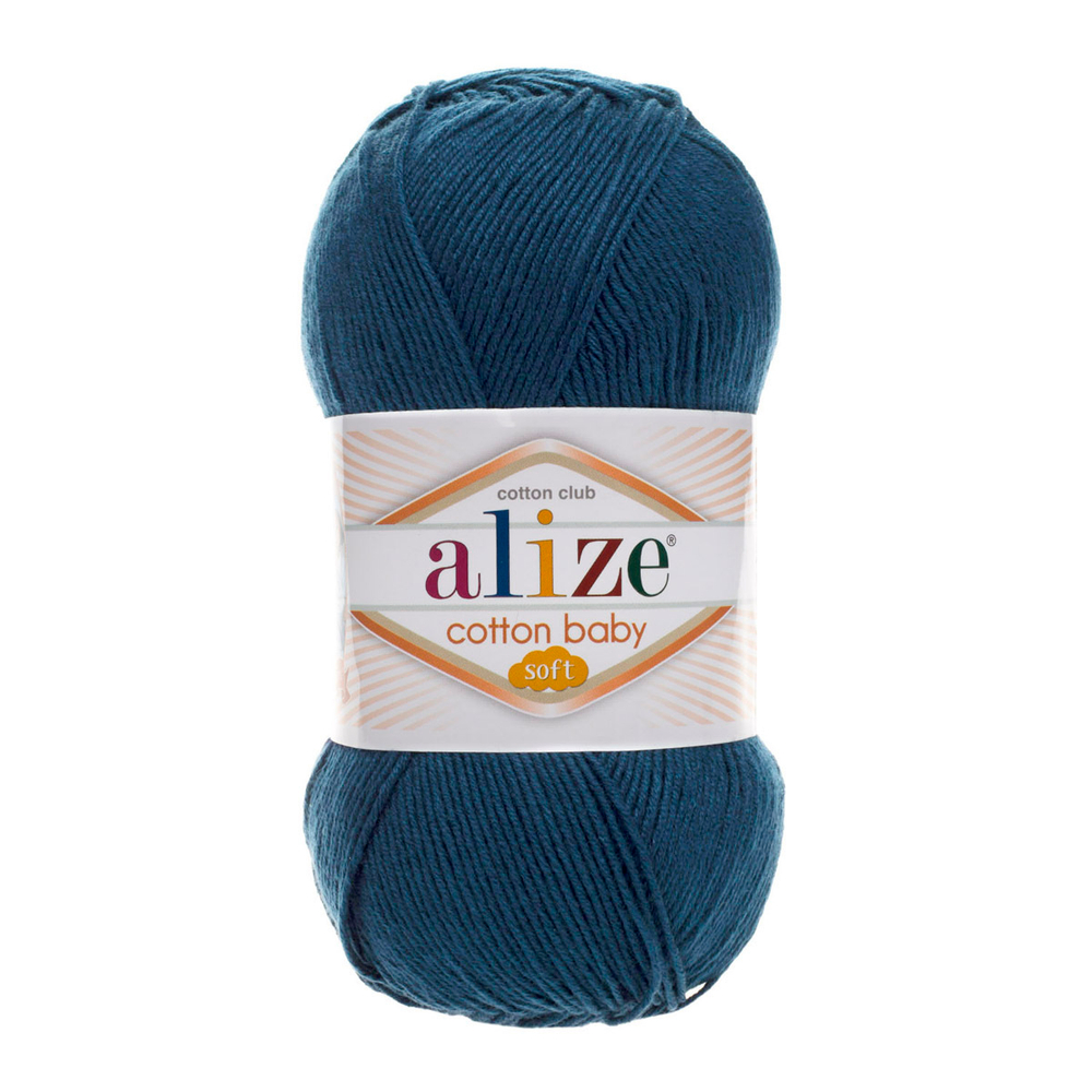 Пряжа Alize (Ализе) Cotton Baby Soft / уп.5 мот. по 100 г, 270м, 125 петрольный A