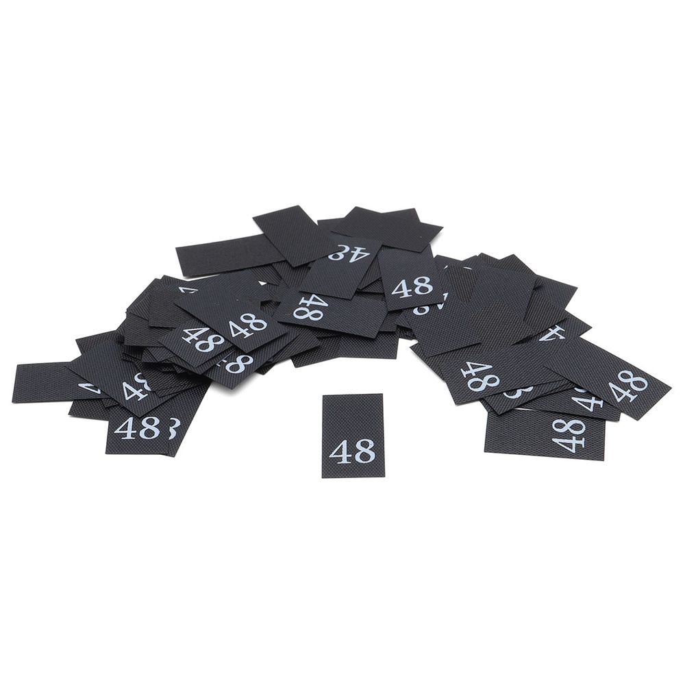 Этикетка-размерник 10х20мм, 100 шт/упак, черный фон/белый шрифт (MN) (48)