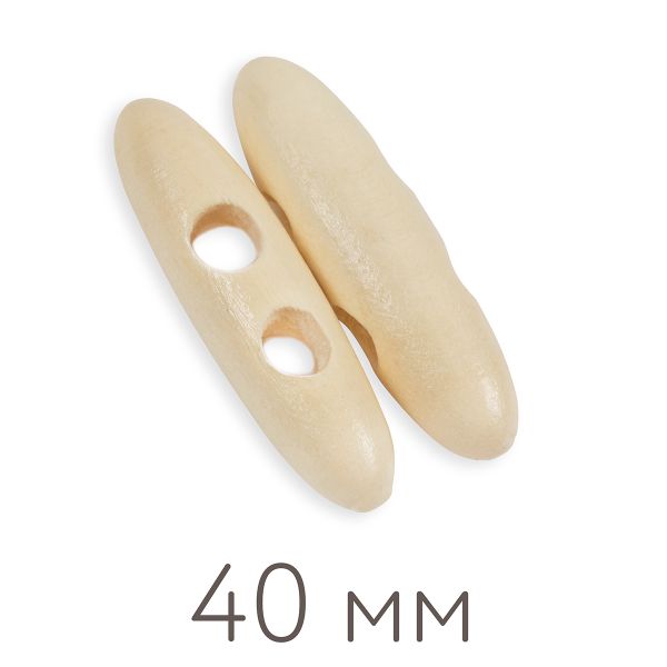 Пуговицы деревянные 40 мм, 24 шт, дерево, №277 бежевый, Blitz DRN 0120