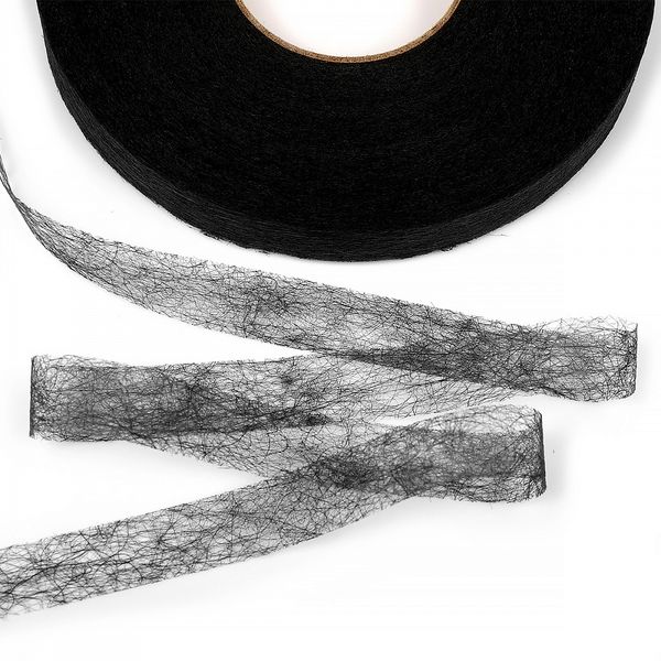 Паутинка клеевая 10 мм / 25 рол. по 100 м, черный 23 г/м², Ideal