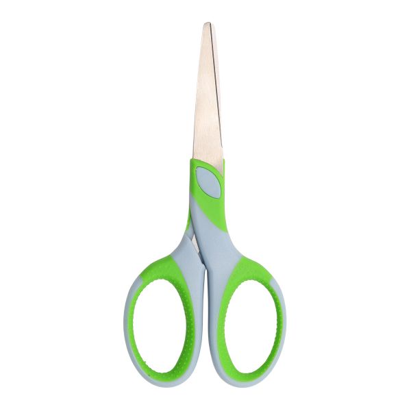 Ножницы универсальные офисные 15 см, мягкие ручки SOFT, синий/зеленый, Hobby&Pro, 590444