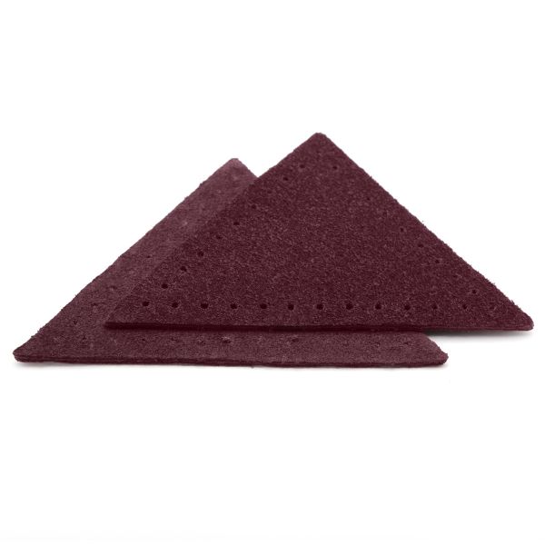 Заплатки пришивные из замши треугольник 6х6х6 см, с перфорацией, 2 шт, 31 бордовый, 59902