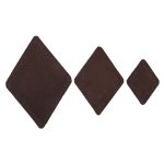Набор заплаток пришивных из замши, ромб 4х5,6см, 6х8,4см, 8х11,2см, с перфорацией, 3 шт (21 темно-коричневый), 59405