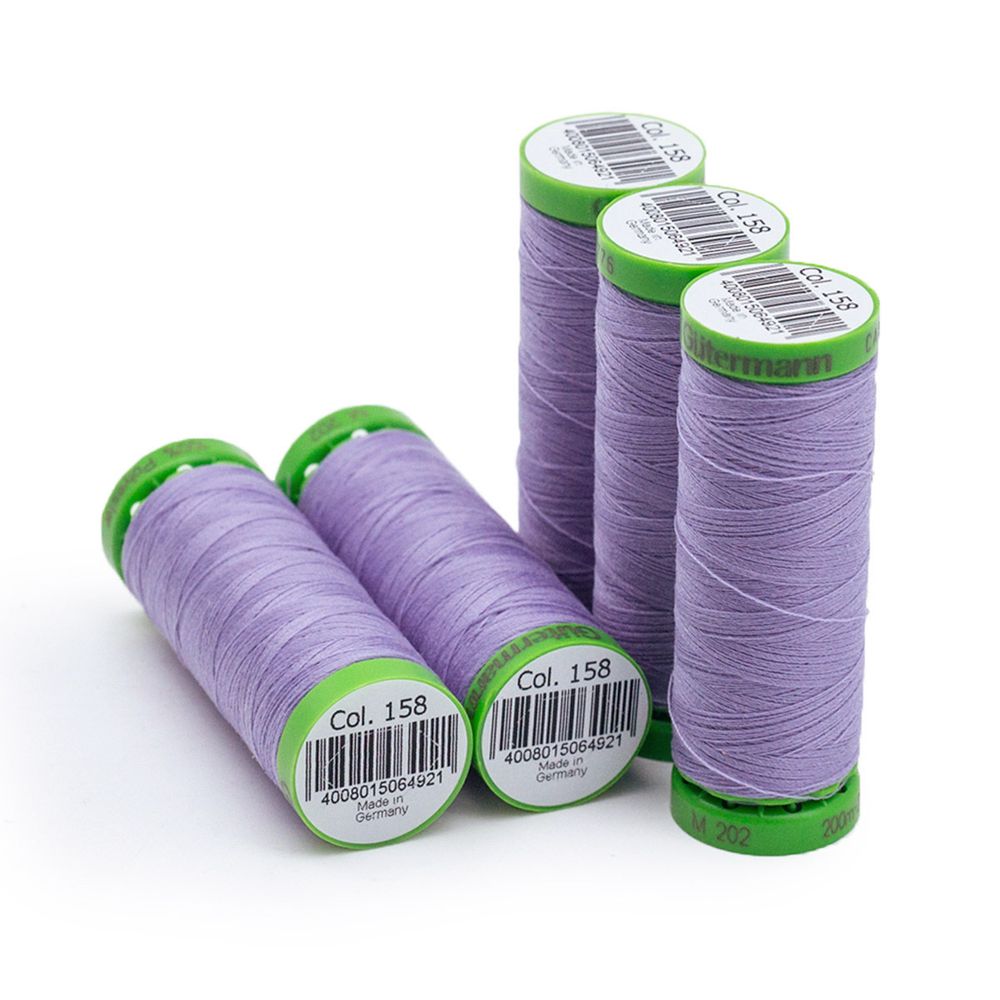 Нитки для тонких тканей Gutermann Extra Fine 150, 200м, 158 св.сиреневый, 5 катушек