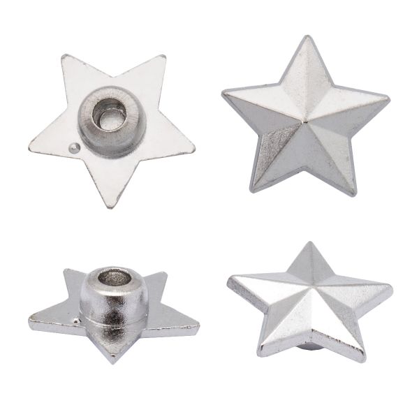 Хольнитены джинсовые ⌀12мм Звезда цв.металл (без гвоздя), никель BIG, 69100, 50 шт