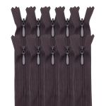 Молния потайная (скрытая) Т3 (3 мм) 1 зам., н/раз., 50 см, шоколад нейлон, 31334 / 50, 10 шт