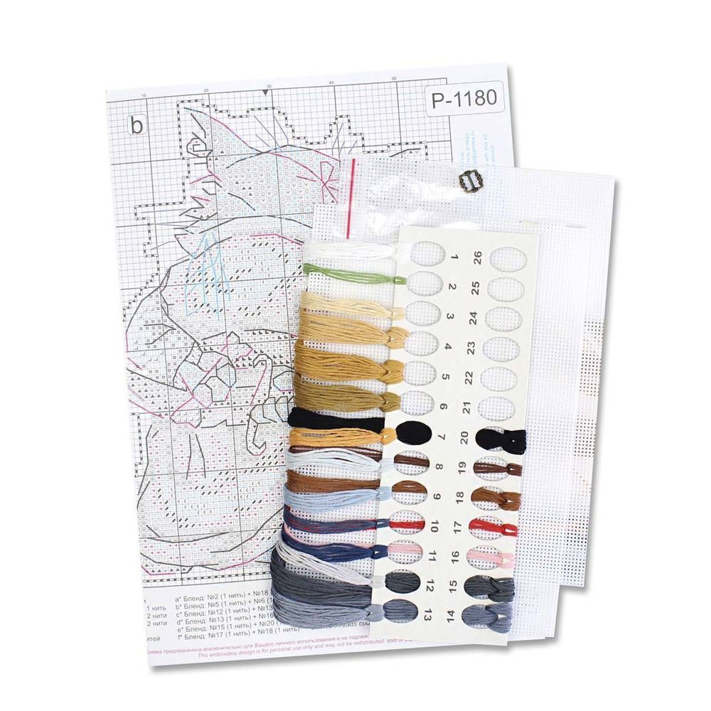 Набор для вышивания нитками МП Студия, на пластиковой канве Кот Базилио 14х10см