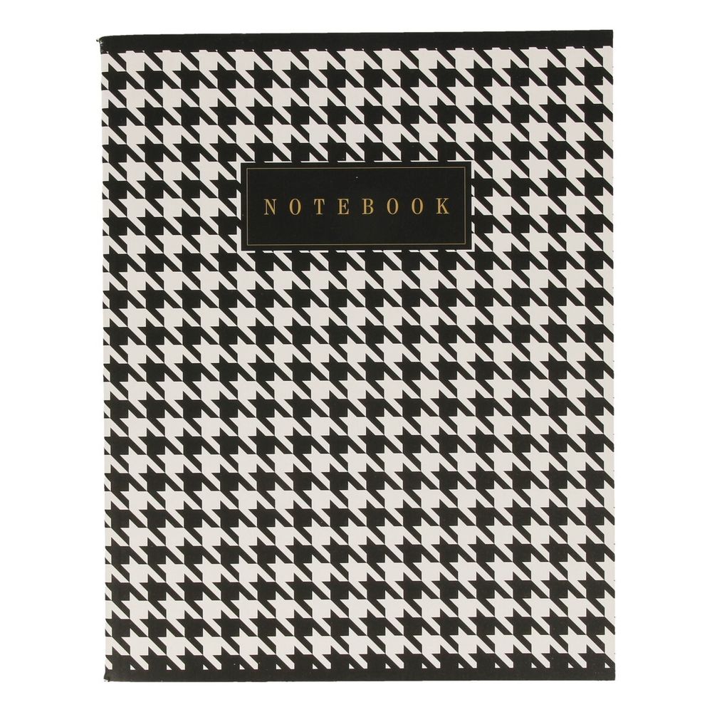 Тетрадь Ботаника A5 96 л. на скобе 60 г/м², 6 шт, клетка, SVT 960621 01 гусиная лапка, черно- белый, Светоч