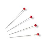 Булавки шарики стеклянные головки 35 мм, сталь 5 г, красные, Prym 029700