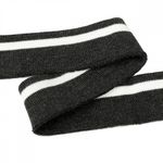 Подвяз (довяз) трикотажный 3.5х80 см, т.серый с белой полосой, 100% п/э, 5 штук