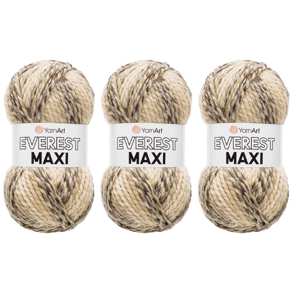Пряжа YarnArt (ЯрнАрт) Everest Maxi / уп.3 мот. по 200 г, 134 м, 8022 меланж