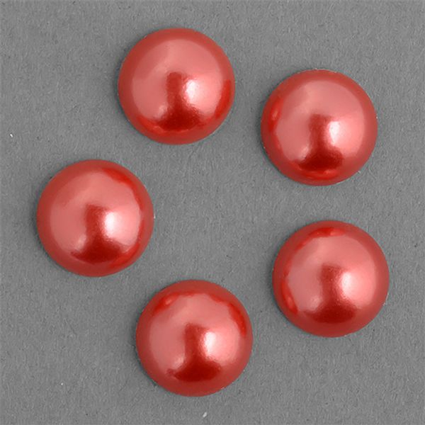 Полужемчужины перламутр Круг, арт.-1910-58, 10 мм цв.58 красный уп.500г