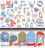 Бумага для скрапбукинга Море 190 гр/м², 30.5х30.5 см, 10 шт, 7 лист для вырезания, Mr.Painter PSR 190505