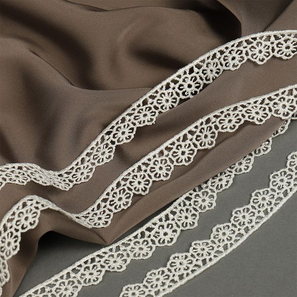 Кружево гипюр (плетёное) 15 мм цв.02 молочный, 9м, Kruzhevo