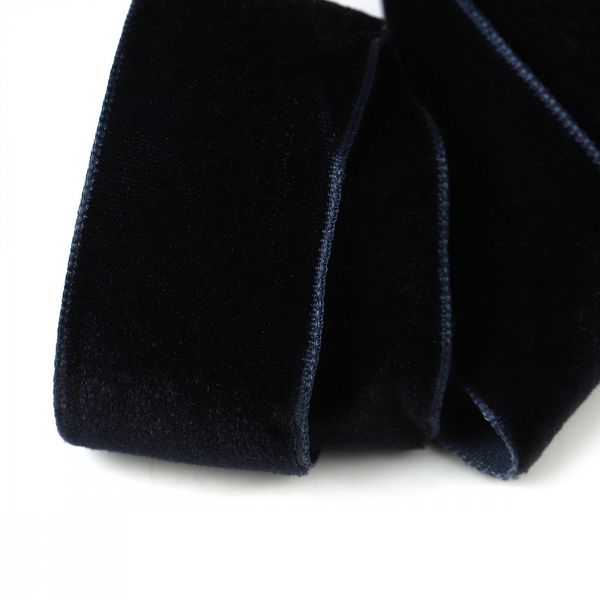 Лента бархатная (тесьма) 25.0 мм / 22.86±1 метров, арт.25VR54 нейлон цв.т.синий