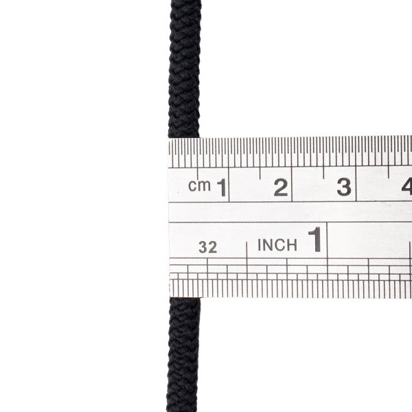 Шнур эластичный вязаный 4.5 мм / 50м (полиэстер 86%, латекс 14%) (черный), Р2691