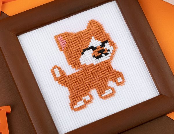 Набор для вышивания нитками Klart, Детские истории. Котёнок, 12х11 см