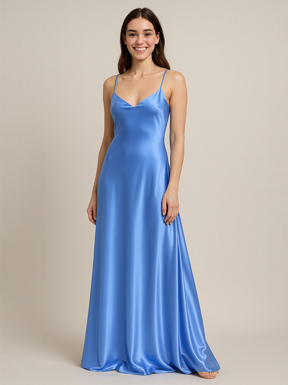 Атлас сатин 67 г/м², 150 см / 3 метра, AS.11 цв.голубой