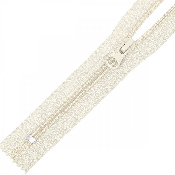 Молния спираль (витая) Т5 (5 мм) 1 зам., н/раз., 18 см, F103 молочный, 50 шт, Mzip