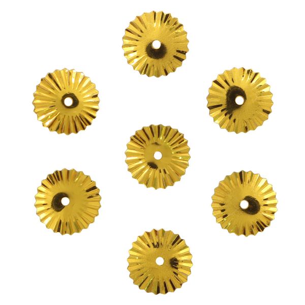 Пайетки фигурные рельефные 10 мм, Астра 10г, A1 золото, уп.10 шт